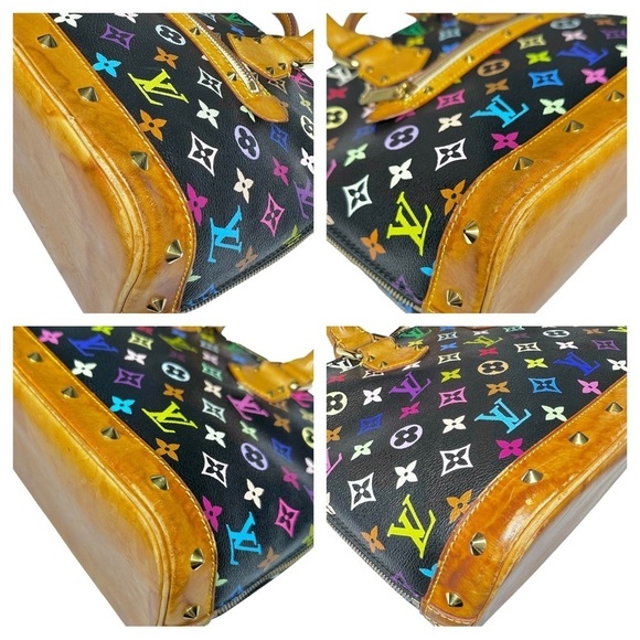 Authentic Louis Vuitton Black Multicolor Murakami Rainbow Alma PM Leather Bag - Picture 15 of 15